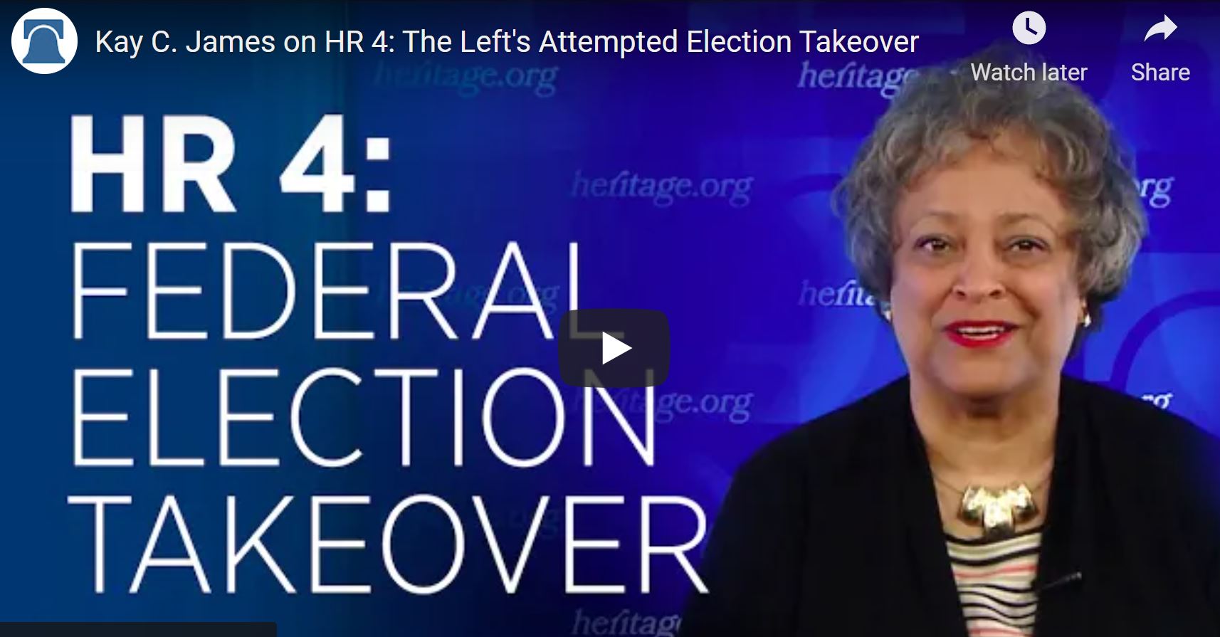 Kay C. James on HR 4: The Left's Attempted Election Takeover